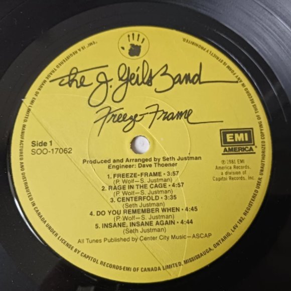 Vintage The J. Geils Band Freeze Frame vinyl LP record, 1981 first pressing - Picture 9 of 10